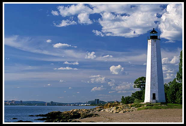 Five Mile Point light is the same distance from New Haven, hence its name