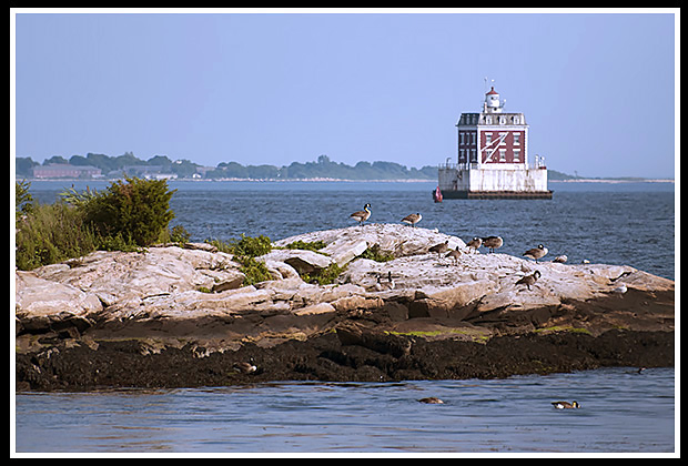 New London Ledge light view from the shore