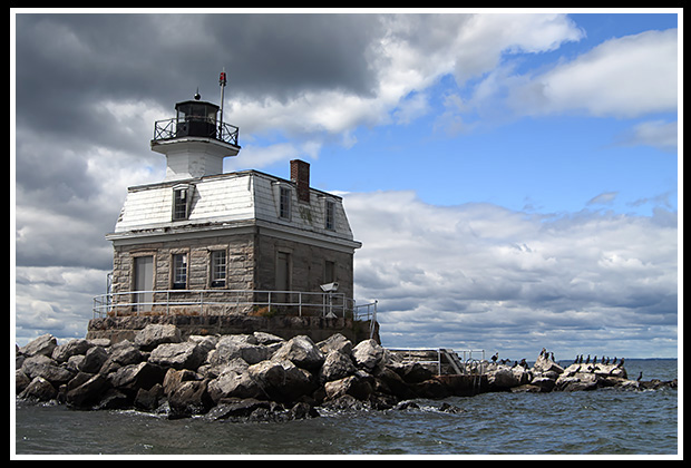 Penfield Reef light after storm passes