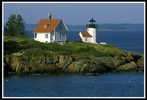 Curtis Island light view from shore