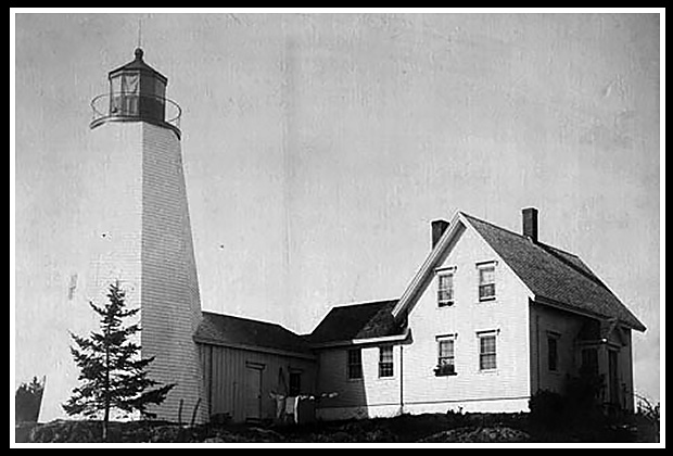 vintage image of Dice Head lighthouse
