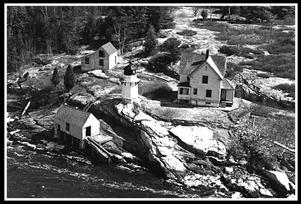 early Perkins Island light aeiral view