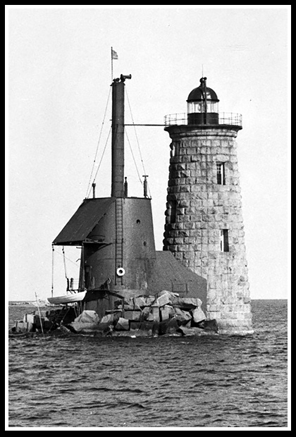 early whaleback lighthouse in 1950