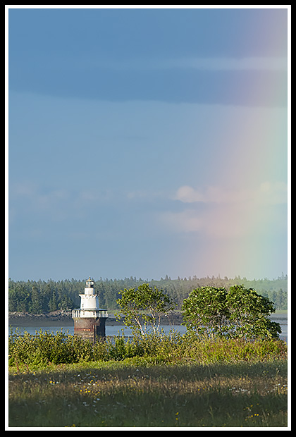 rainbow by Lubec Channel light