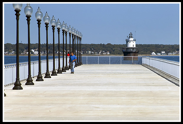 lighted boardwalk for views of the lighthouse