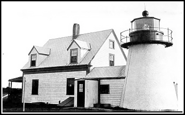 early image Hyannis Harbor rear range light, 1892 construction