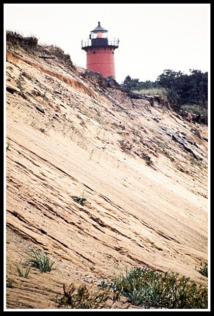 Nauset lighthouse over cliffs
