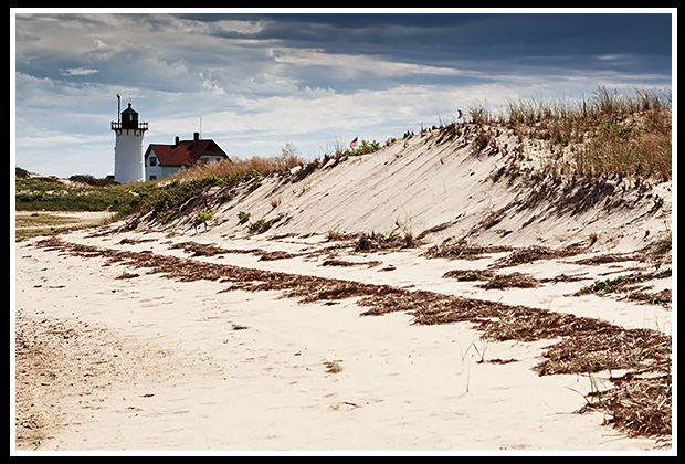 Race Point light accessed by hiking around sand dunes