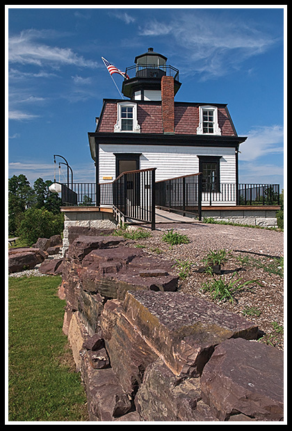 Colchester Reef lighthouse reassembled on the Shelburne Museum grounds