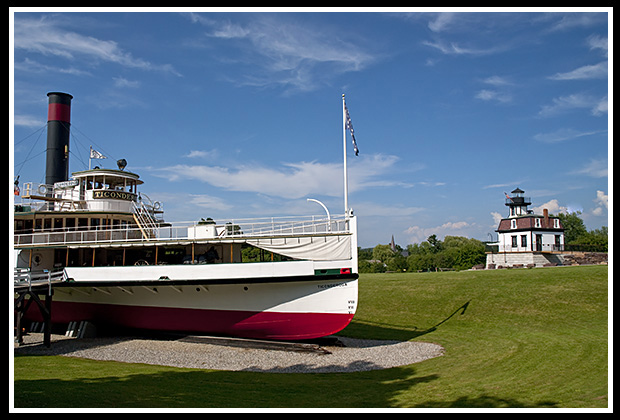 shelburne museum with Ticonderoga steamer ship and Colchester reef light