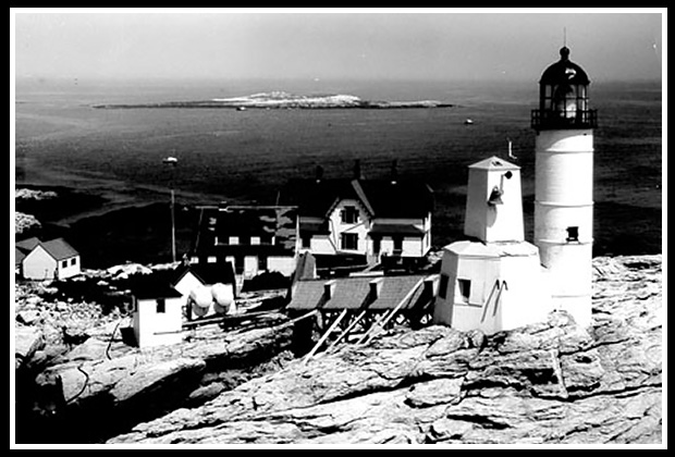 early image White Island (Isles of Shoals) Lighthouse with new tower